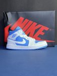 نایک جردن وان های سفید آبی (ورنی) NIKE AIR JORDAN 1 HIGH BLUE WHITE SHINE