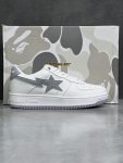 کتونی بیتینگ بیپ استا سفید طوسی BATHING APE Bape Sta Low ‘WHITE GREY