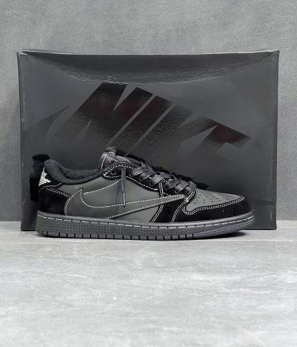 نایک ایر جردن وان لو ترویس اسکات بلک فانتوم (مسترکوالیتی)  NIKE AIR JORDAN 1 LOW TRAVISSCOTT BLACK PHANTOM