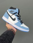 نایک ایر جردن وان های آبی سفید یونیورسیتی بلو NIKE AIR JORDAN 1 UNIVERSITY BLUE
