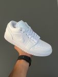 نایک ایر جردن ۱ لو سفید NIKE AIR JORDAN 1 LOW TRIPLE WHITE